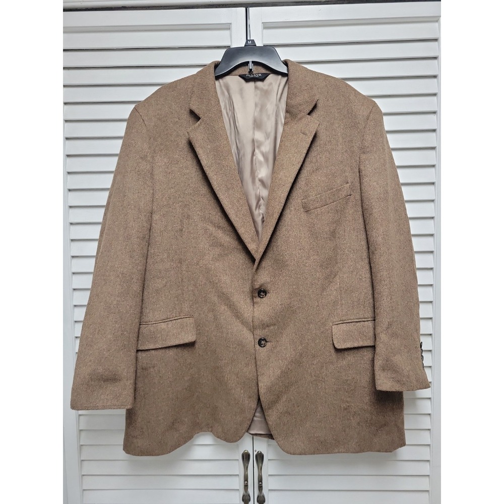 JOS. A. BANK Brown Tan 100% Camel hair Wool flannel mens jacket blazer 50R EUC